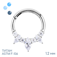 Кольцо-кликер Petals 3K Crystal 1.2 мм (16 G)